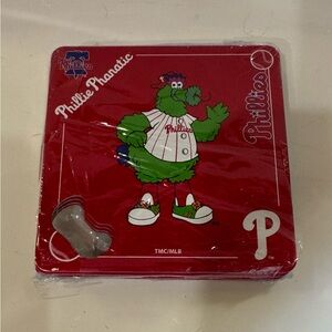 Philadelphia Phillies Phanatic Metal Coasters bottle opener cut-out (4-Pack) NEW
